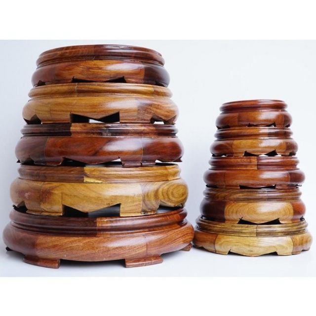 Chân để bát hương tròn gỗ hương 14 cm